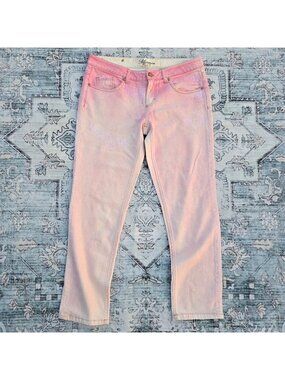 Y2K Blumarine Pink Distressed Ombre Jeans IT size 46 Low Rise Ankle Length Italy